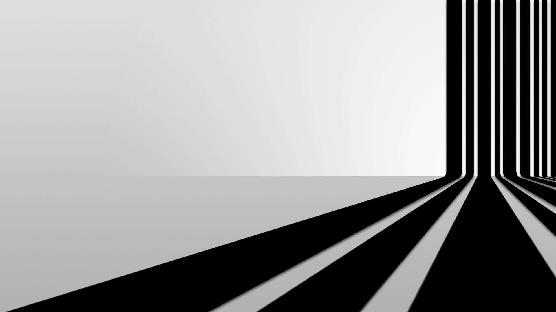 Minimalist Monochrome 桌布 壁紙 — 大膽的黑白條紋匯聚於消失點的極簡抽象構圖。