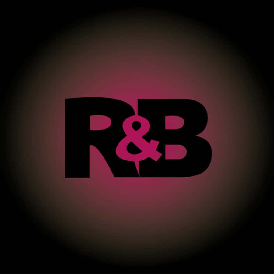 R 桌布 壁紙 — 大膽的黑色R&B字母在深色漸變背景上散發出洋紅色光芒。