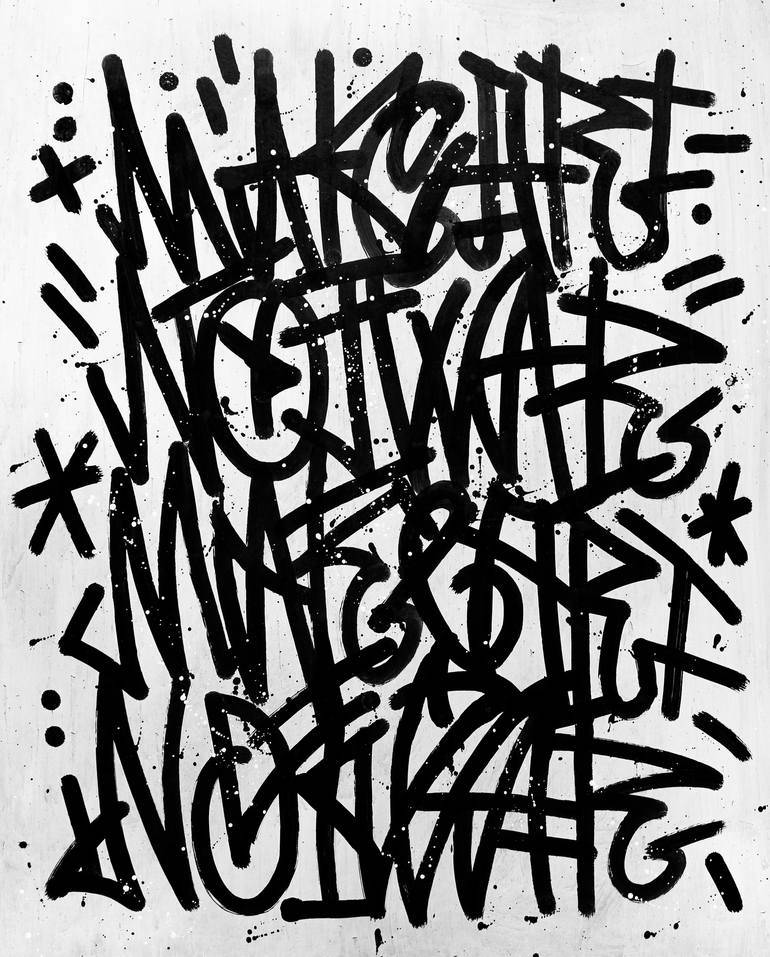 Black And White Graffiti 桌布 壁紙 — 大膽的黑色塗鴉標籤和符號在紋理白色畫布上以混亂的抽象能量飛濺。