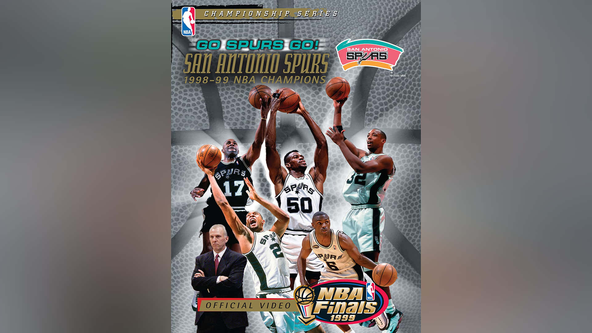 聖安東尼奧馬刺隊NBA冠軍隊伍在1998-99年總決賽中慶祝勝利。