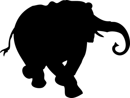 大象剪影日落 壁紙