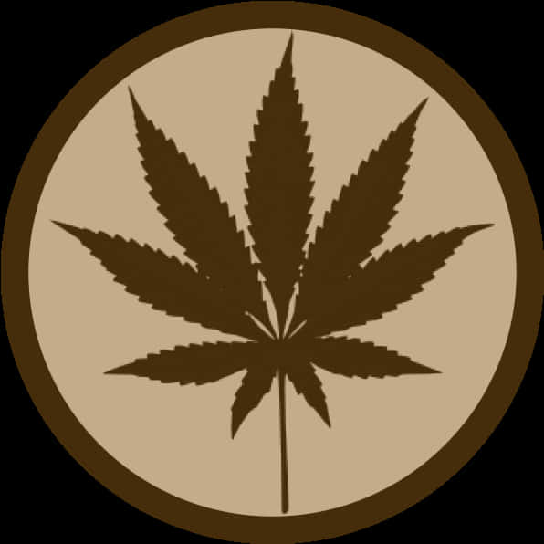 大麻葉圖標棕色背景