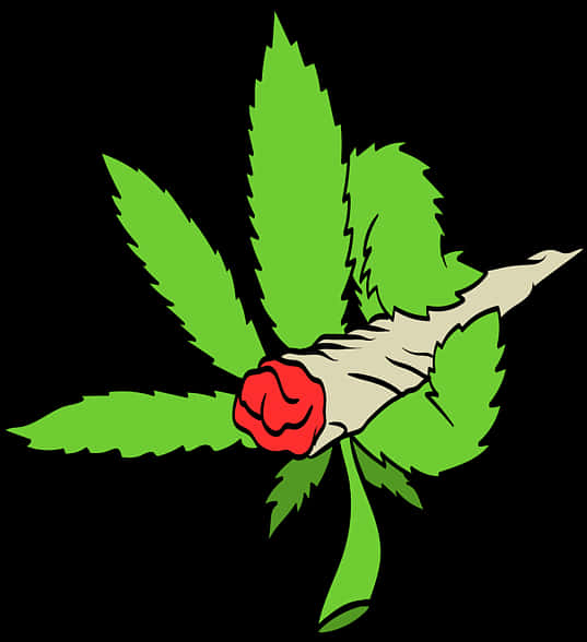 大麻葉與玫瑰圖案 壁紙