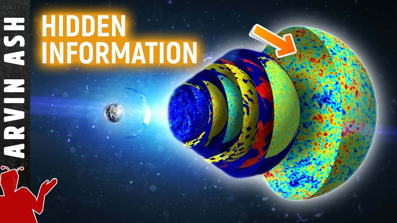一顆被切開的行星在宇宙太空場景中露出色彩繽紛的內部層。