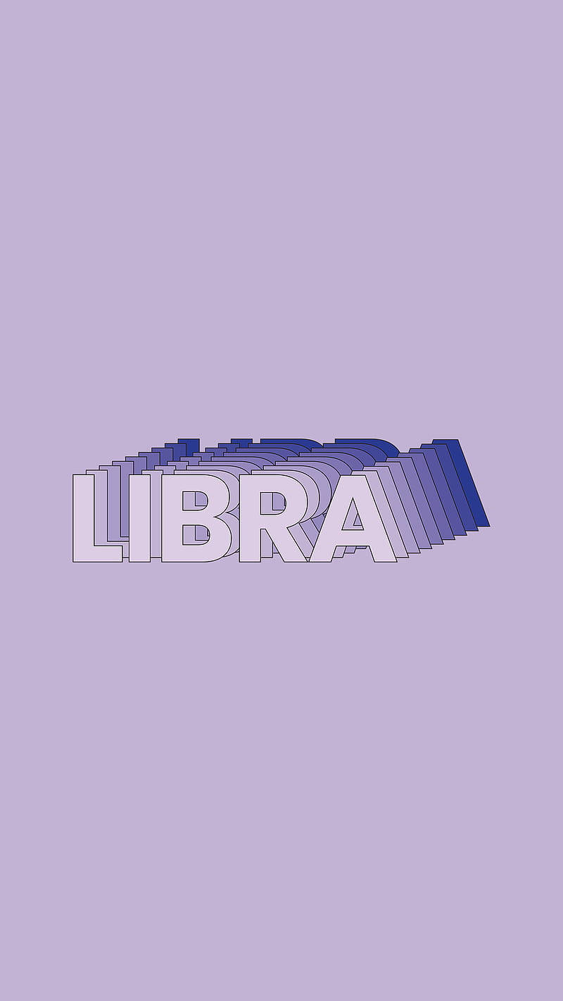 薰衣草背景上帶有紫色漸變層的粗體白色LIBRA文字。