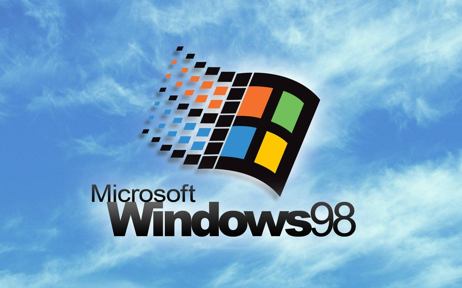 天空中的 Microsoft Windows 98 標誌 壁紙