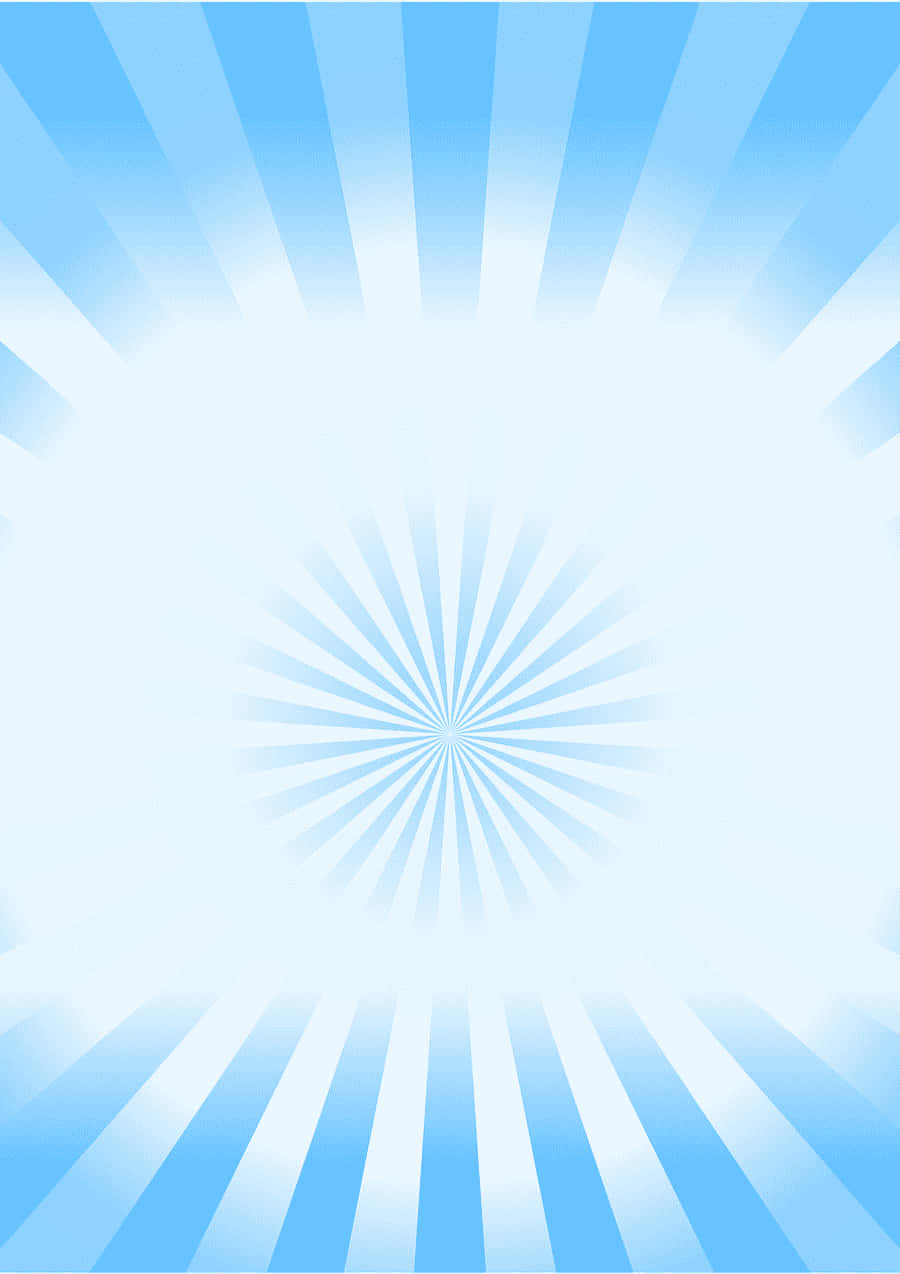 天藍背景中心光束 壁紙 — 耀眼的藍色太陽光芒從明亮的中心爆發，映襯著柔和的漸變天空。