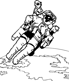 太空中的宇航員漂浮於無垠宇宙 — 外太空 壁紙