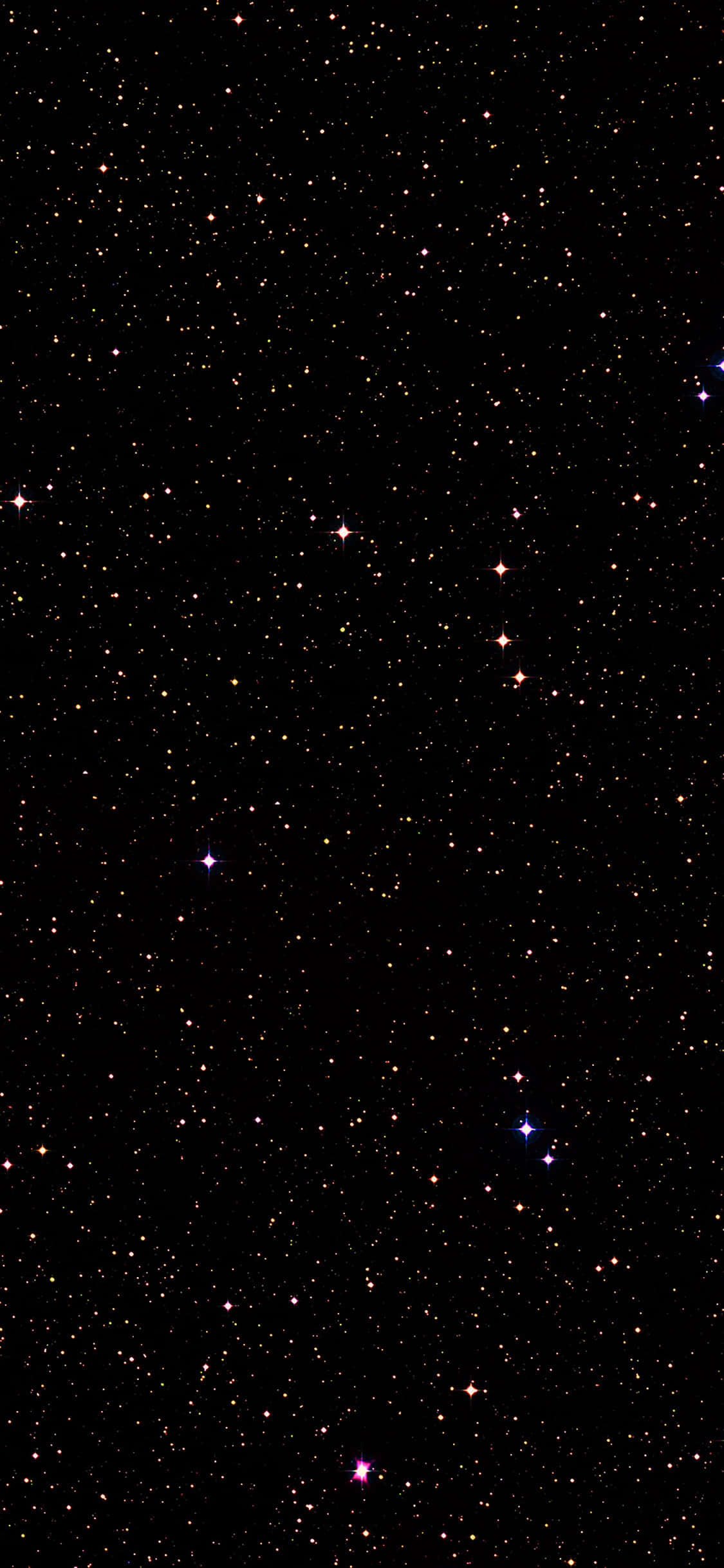 太空星雲與天體背景 壁紙 — 廣闊的星場，有各種顏色閃爍的星星，映襯著深邃的黑色宇宙虛空。