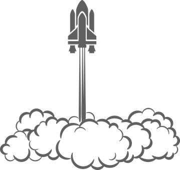 太空梭發射剪影 — 外太空 壁紙