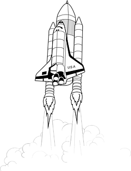 太空穿梭機發射插畫 壁紙