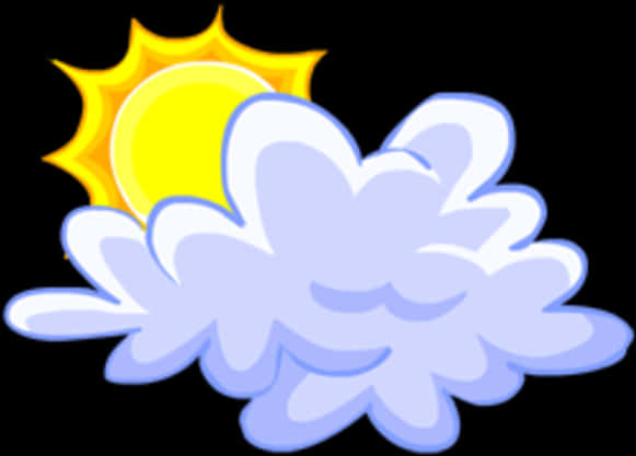 太陽從雲後探頭卡通 壁紙