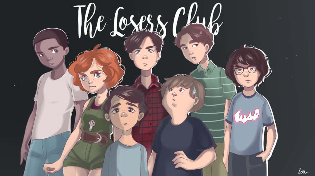 七個插圖青少年表情嚴肅，站在「The Losers Club」標題下。