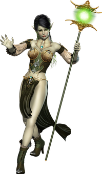 奇幻_精靈_女巫_持法杖 壁紙