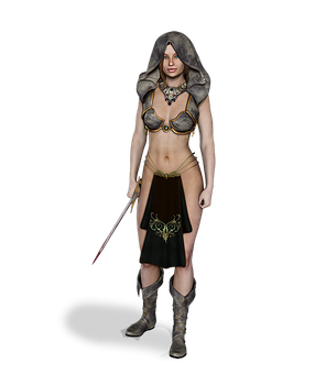 奇幻女戰士渲染圖 壁紙