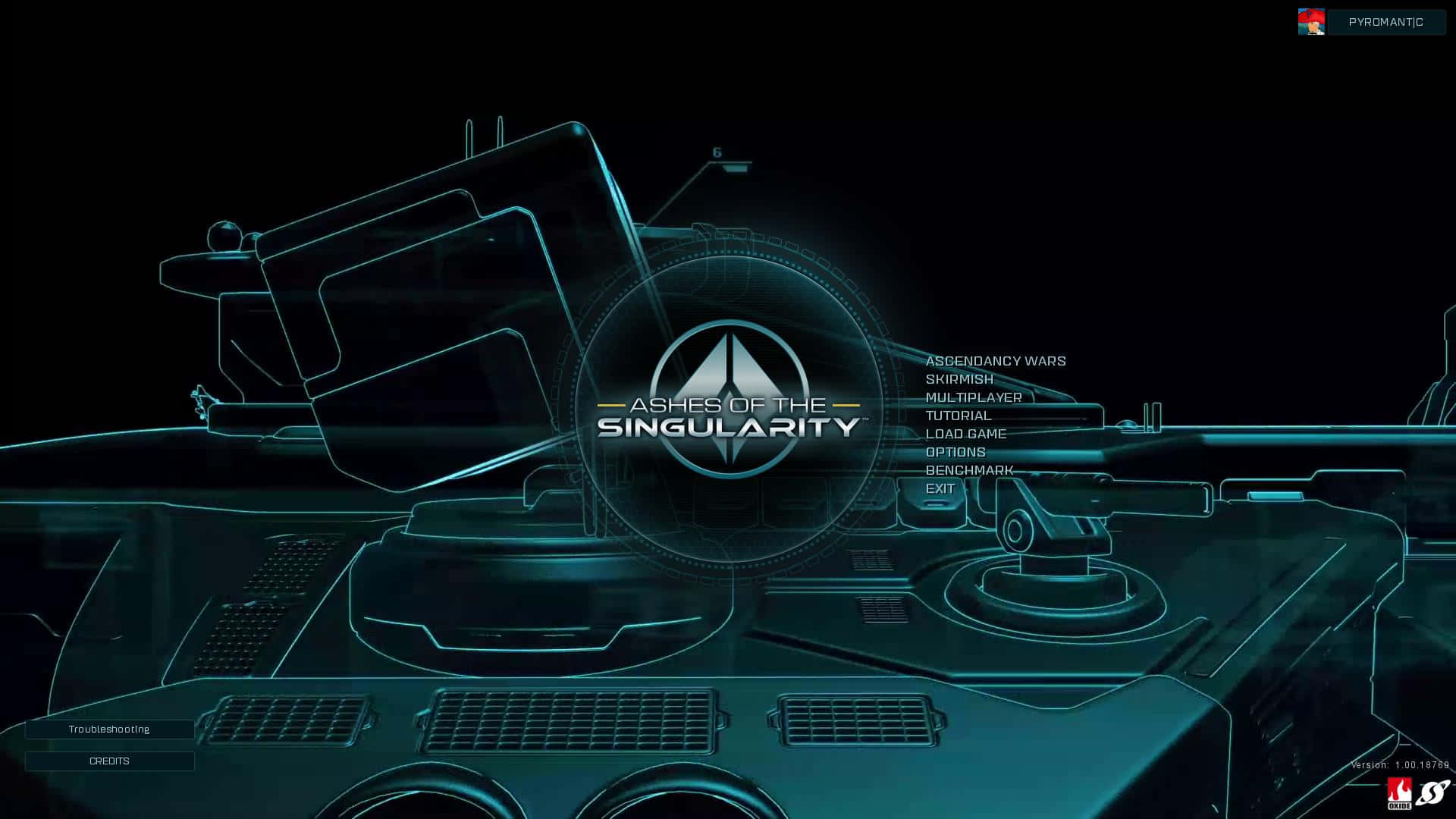 來自遊戲《Ashes of the Singularity》的未來坦克選單畫面。