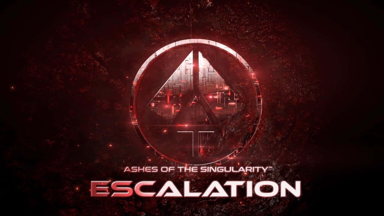 Ashes of the Singularity Escalation 的遊戲標誌，帶有發光紅色電路設計。