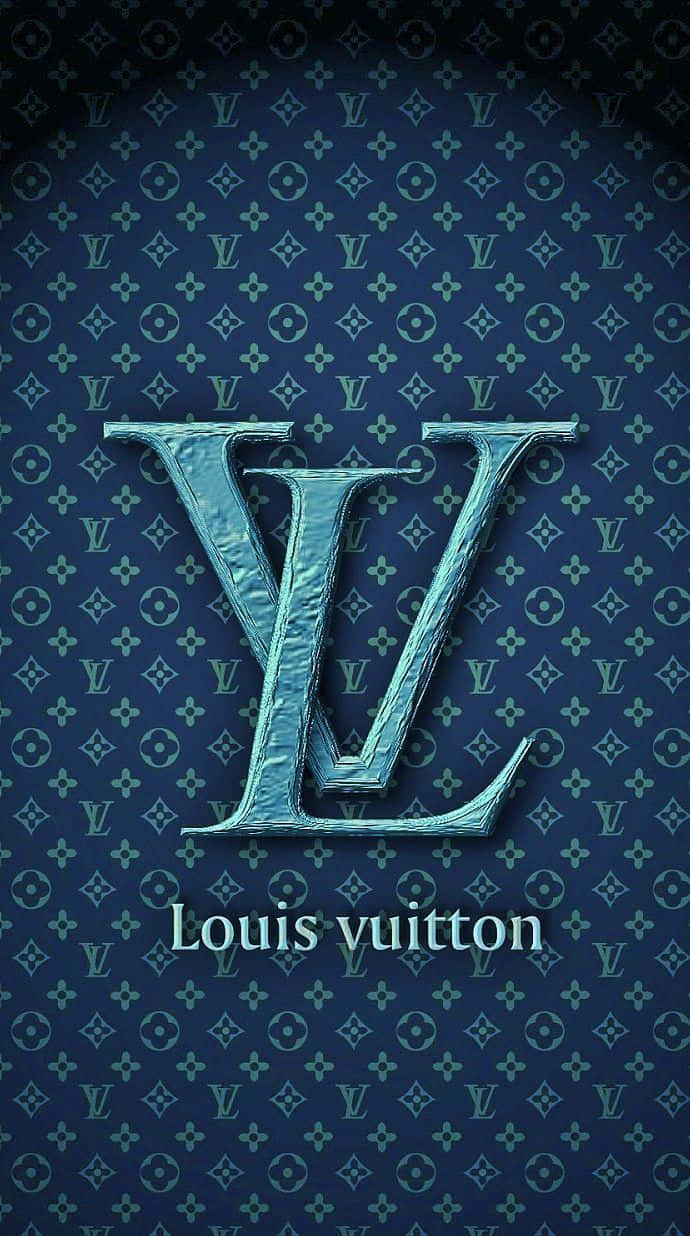 圖案背景上的 Louis Vuitton 標誌