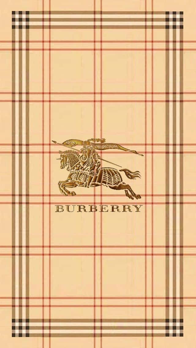 Burberry 品牌標誌在經典格子背景上