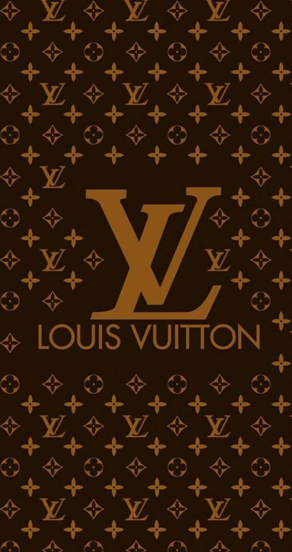 Louis Vuitton 標誌在字母組合圖案牆紙上