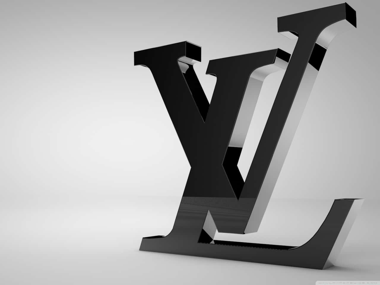 白色背景上的黑色LV字母組合標誌