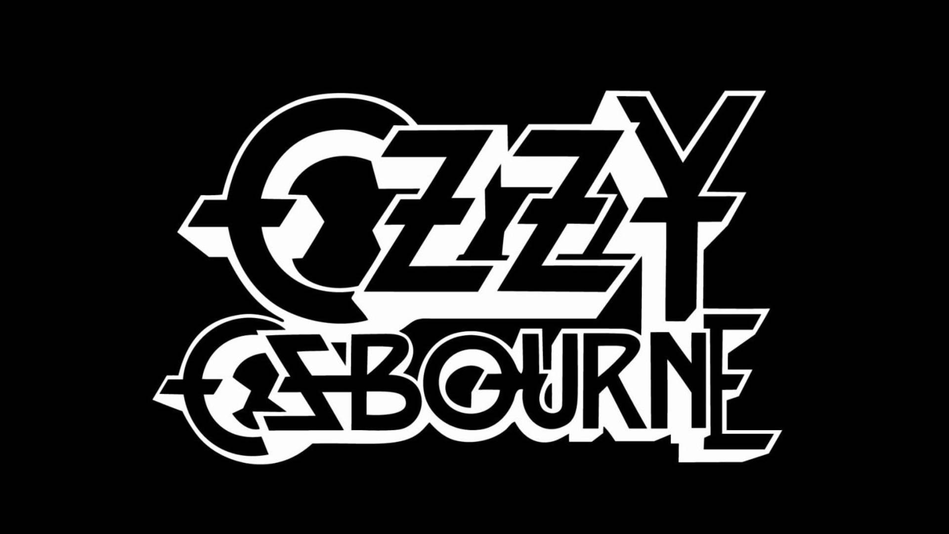 黑色背景上的白色 Ozzy Osbourne 樂隊標誌