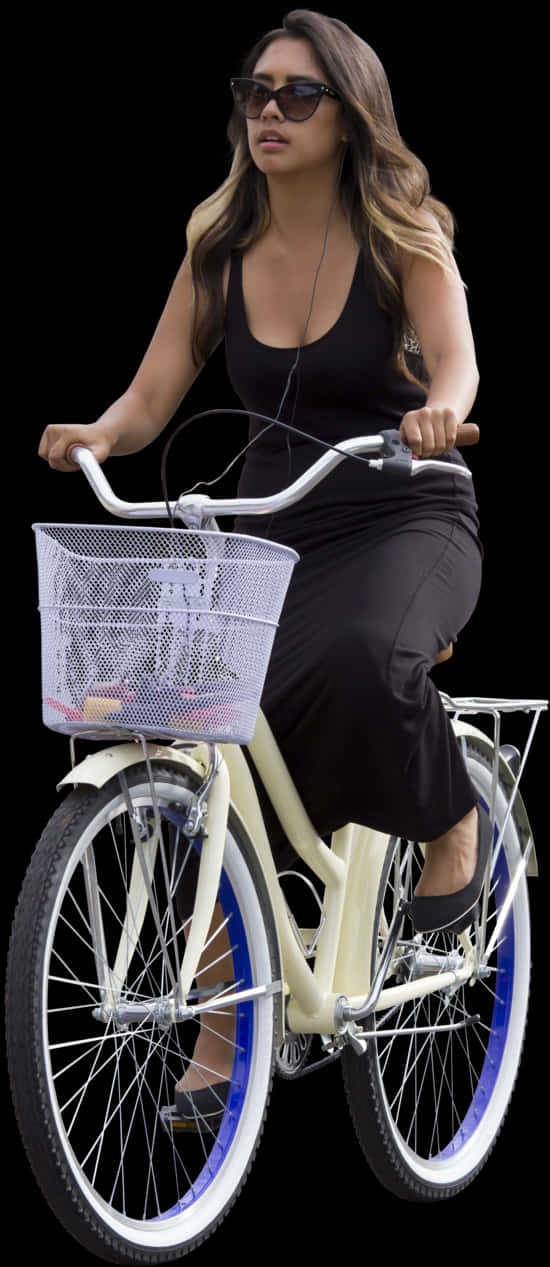 女士踩單車休閒服飾 壁紙