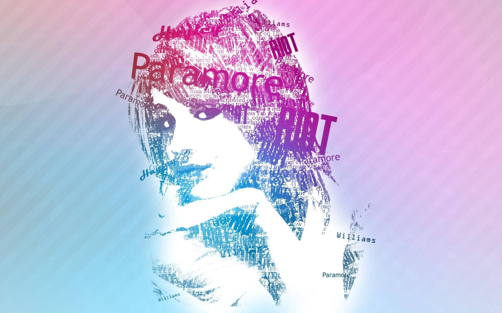 Paramore 樂隊 Hayley Williams 的文字藝術肖像。