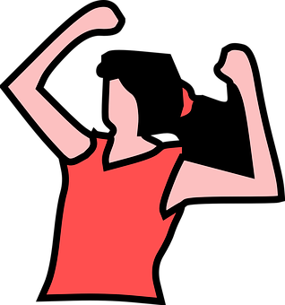 女性運動員剪影展現肌肉 壁紙