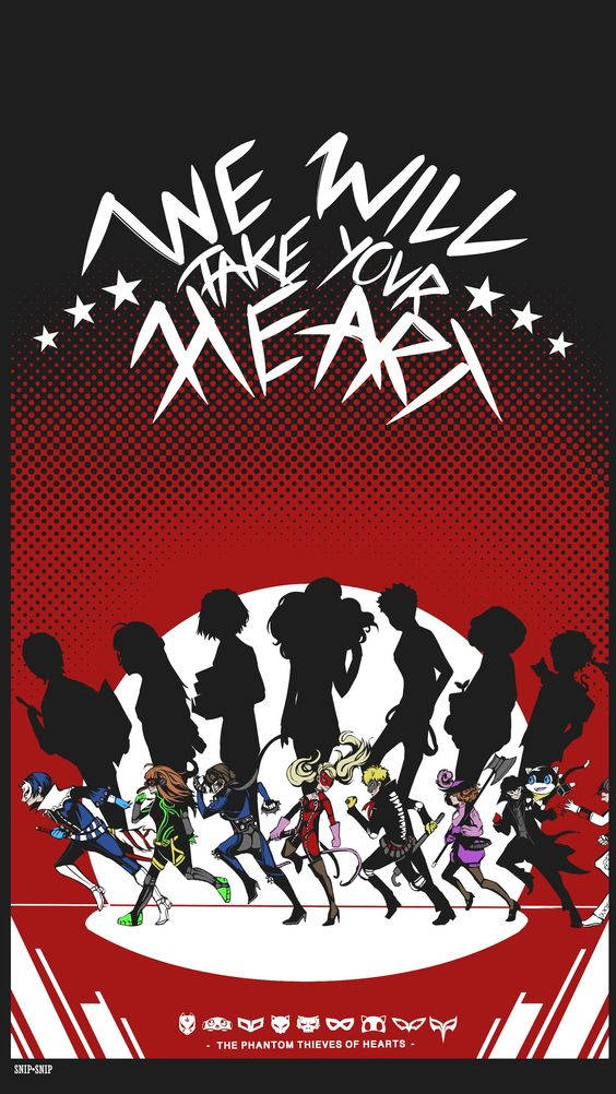 剪影動畫角色在「We Will Take Your Heart」這句話下奔跑。