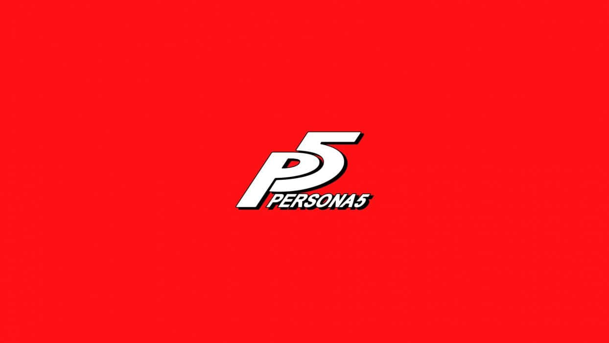 Persona 5 遊戲標誌在紅色背景上