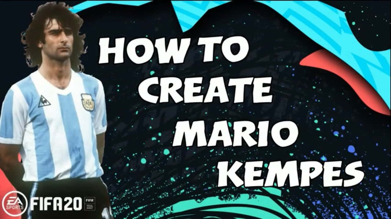 馬里奧·肯佩斯身穿阿根廷球衣，宇宙背景上寫有「How to Create Mario Kempes」文字。