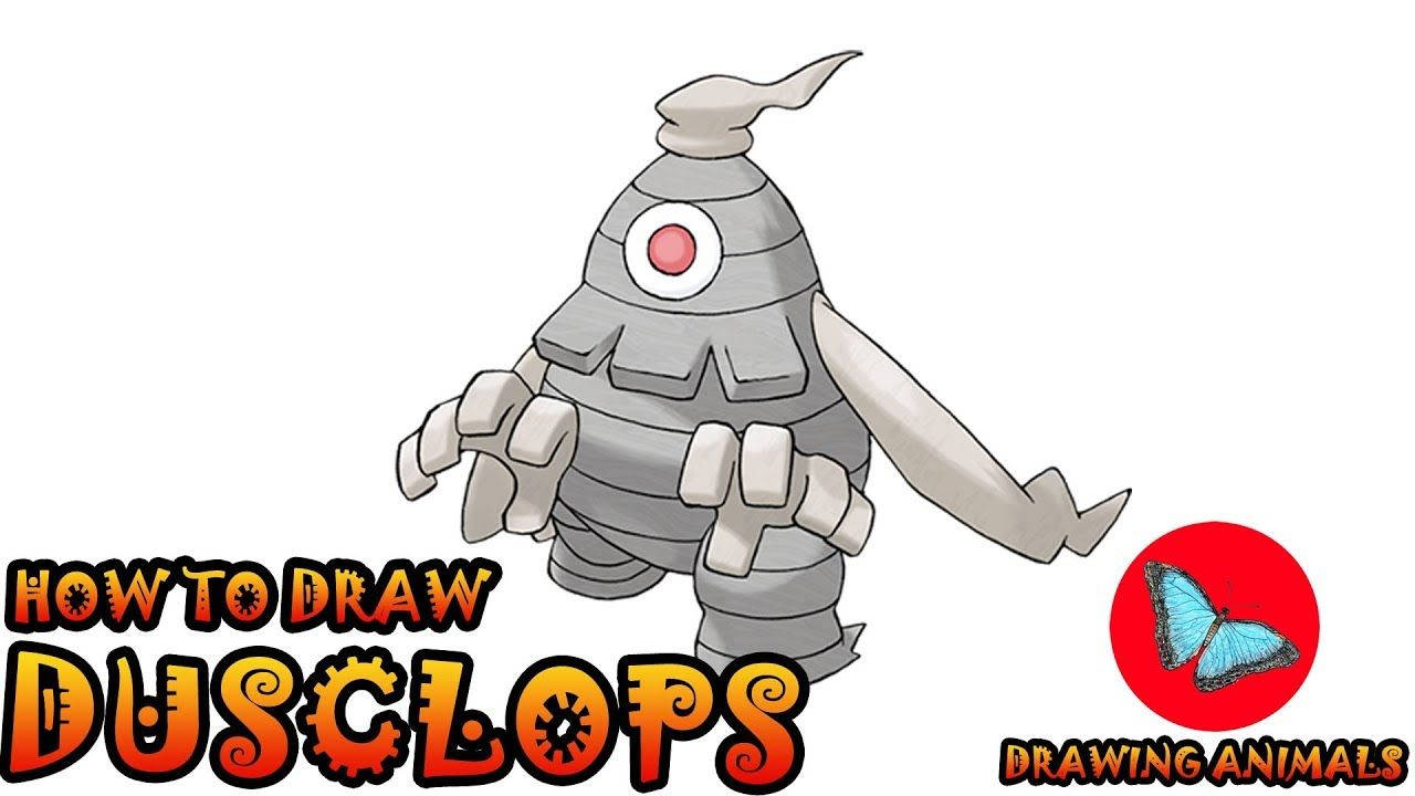 繪畫教學圖形中的 Dusclops 和蝴蝶