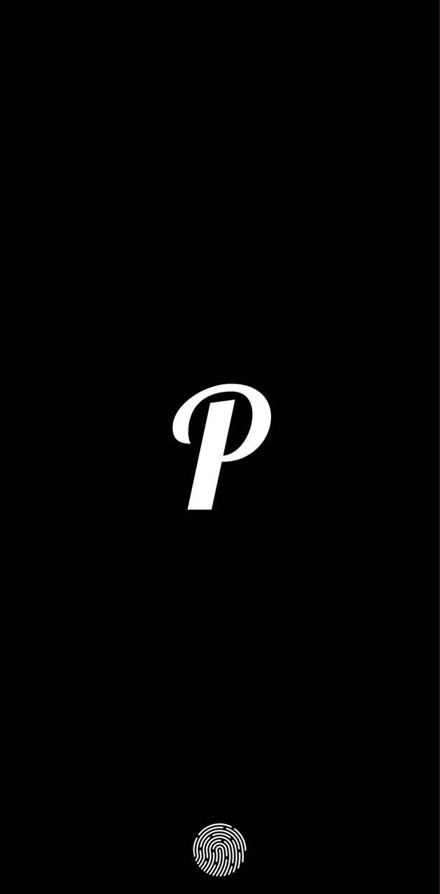 黑色背景上有一個白色風格化字母P，下方有一個指紋圖示。
