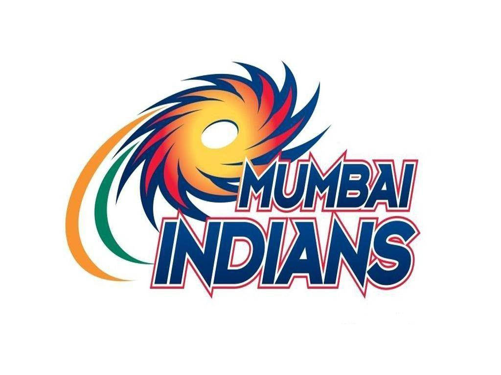 Mumbai Indians板球隊標誌，具有旋轉色彩和粗體字體。