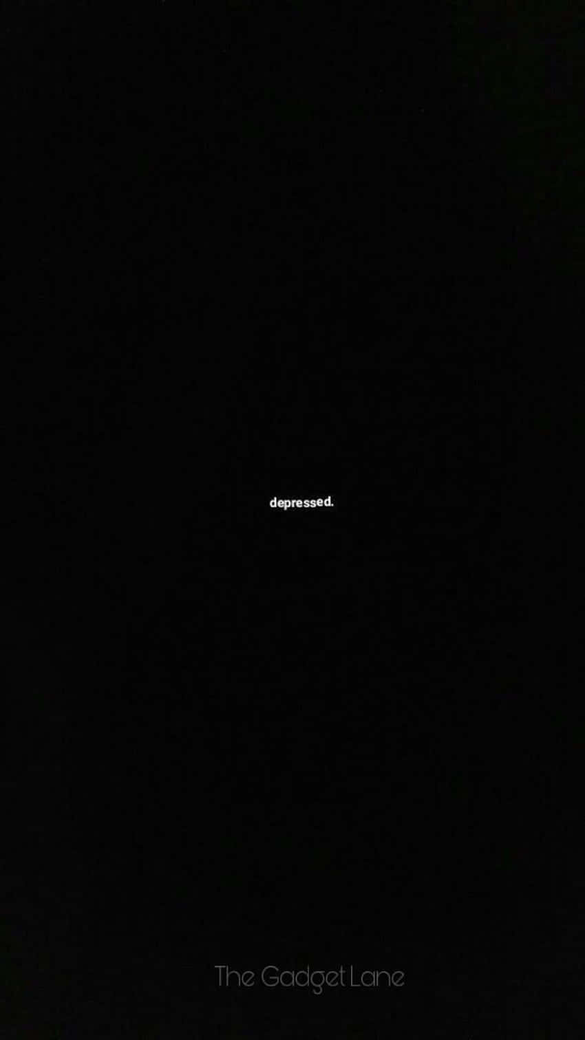 黑色背景上以白色文字寫著「depressed」。