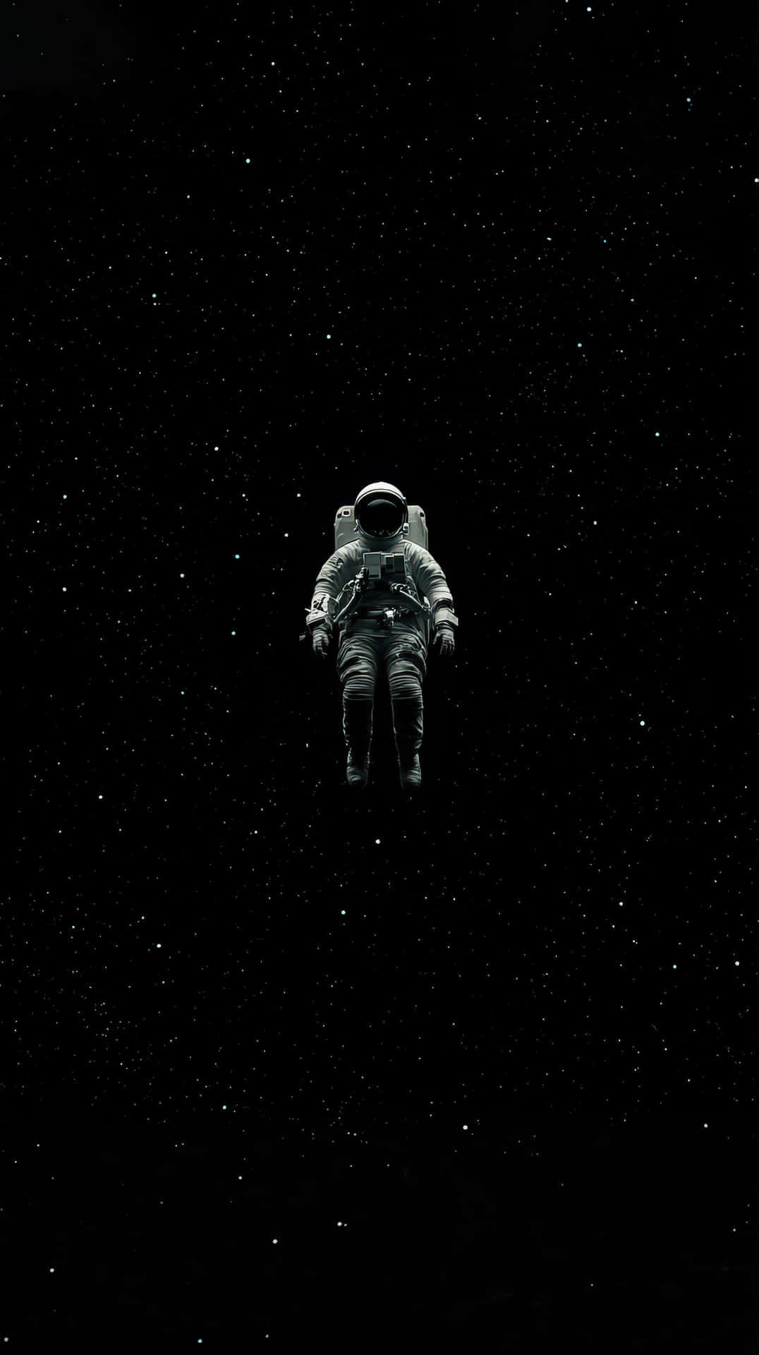 太空人在太空中漂浮，被星星包圍