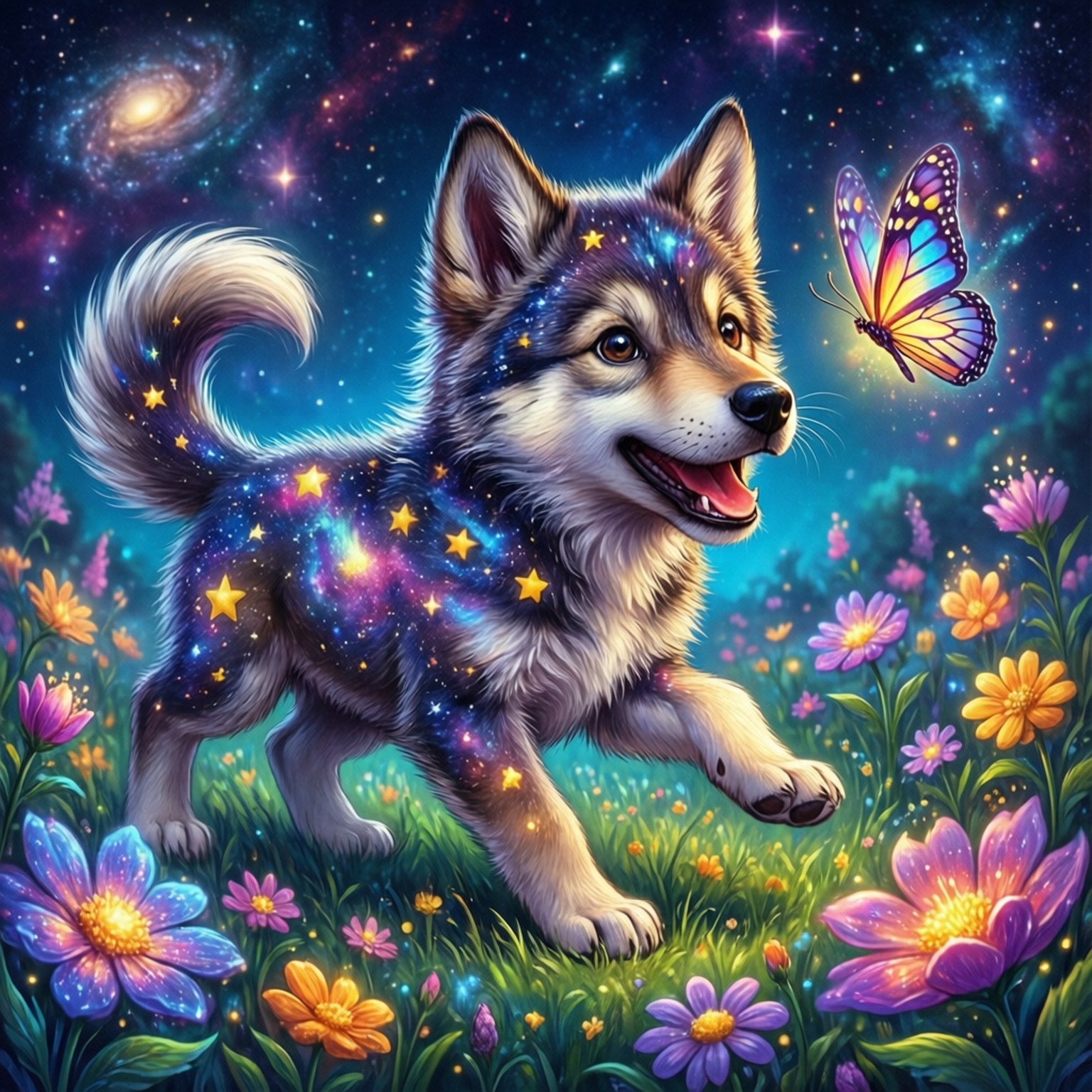 宇宙小狗玩耍 壁紙