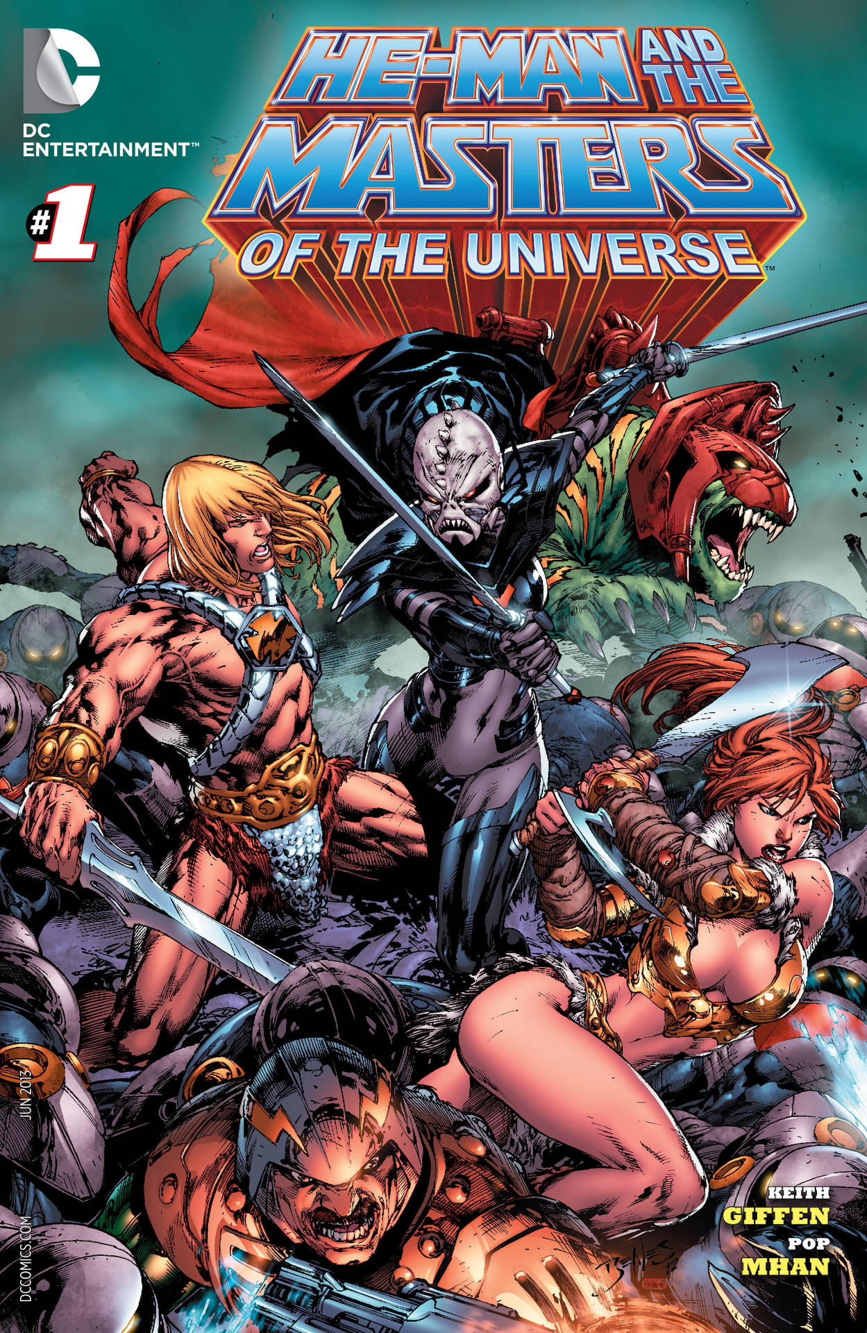 He-Man 與宇宙大師角色手持劍和盔甲擺出戰鬥姿勢。