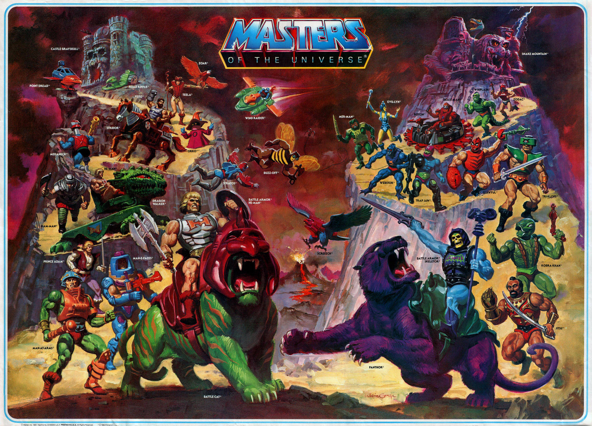 《Masters of the Universe》角色在戲劇性的懸崖戰鬥場景中。