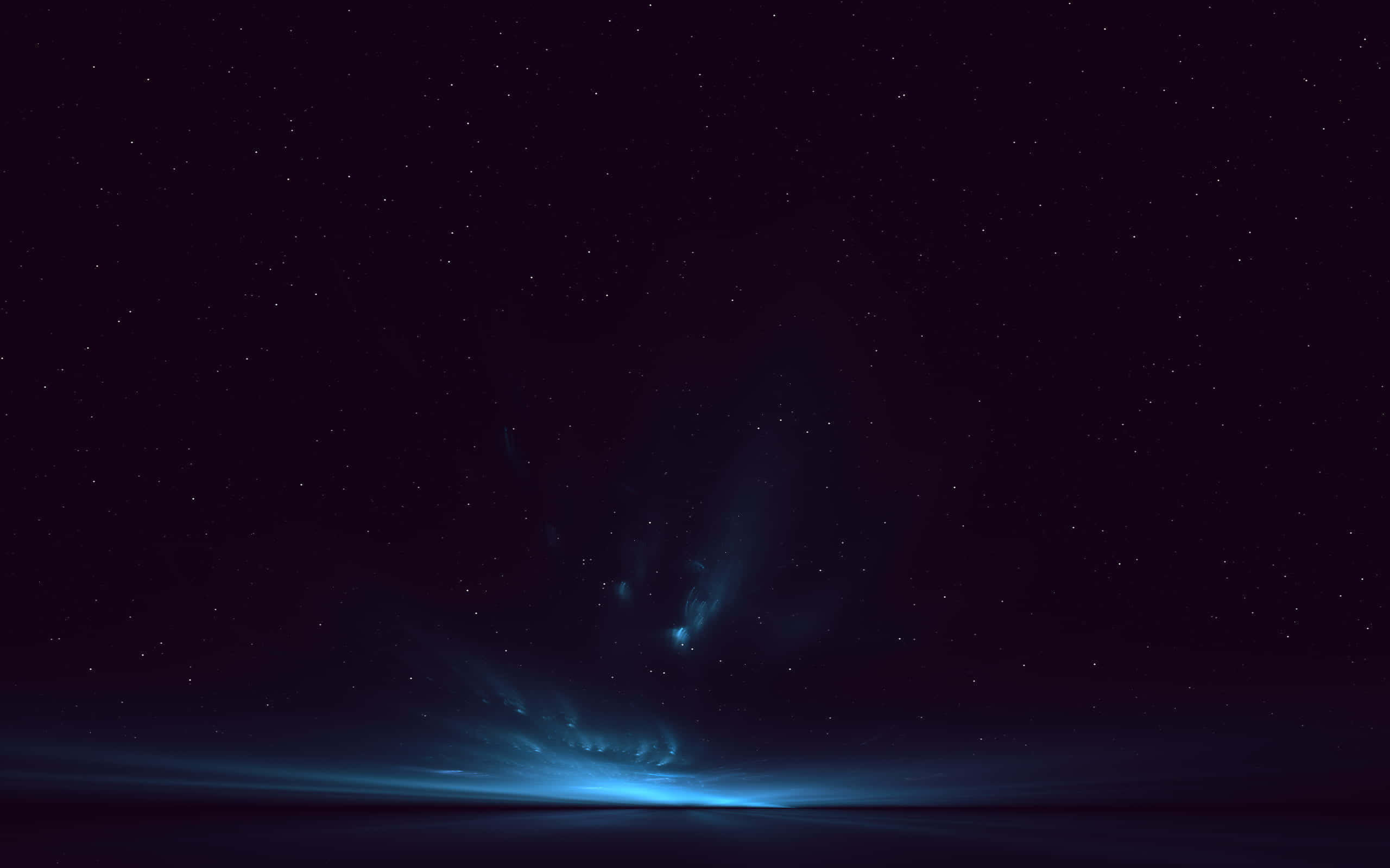 Space Art 桌布 壁紙 — 宇宙星雲在黑暗夜空下的星場中發出電藍色光芒。