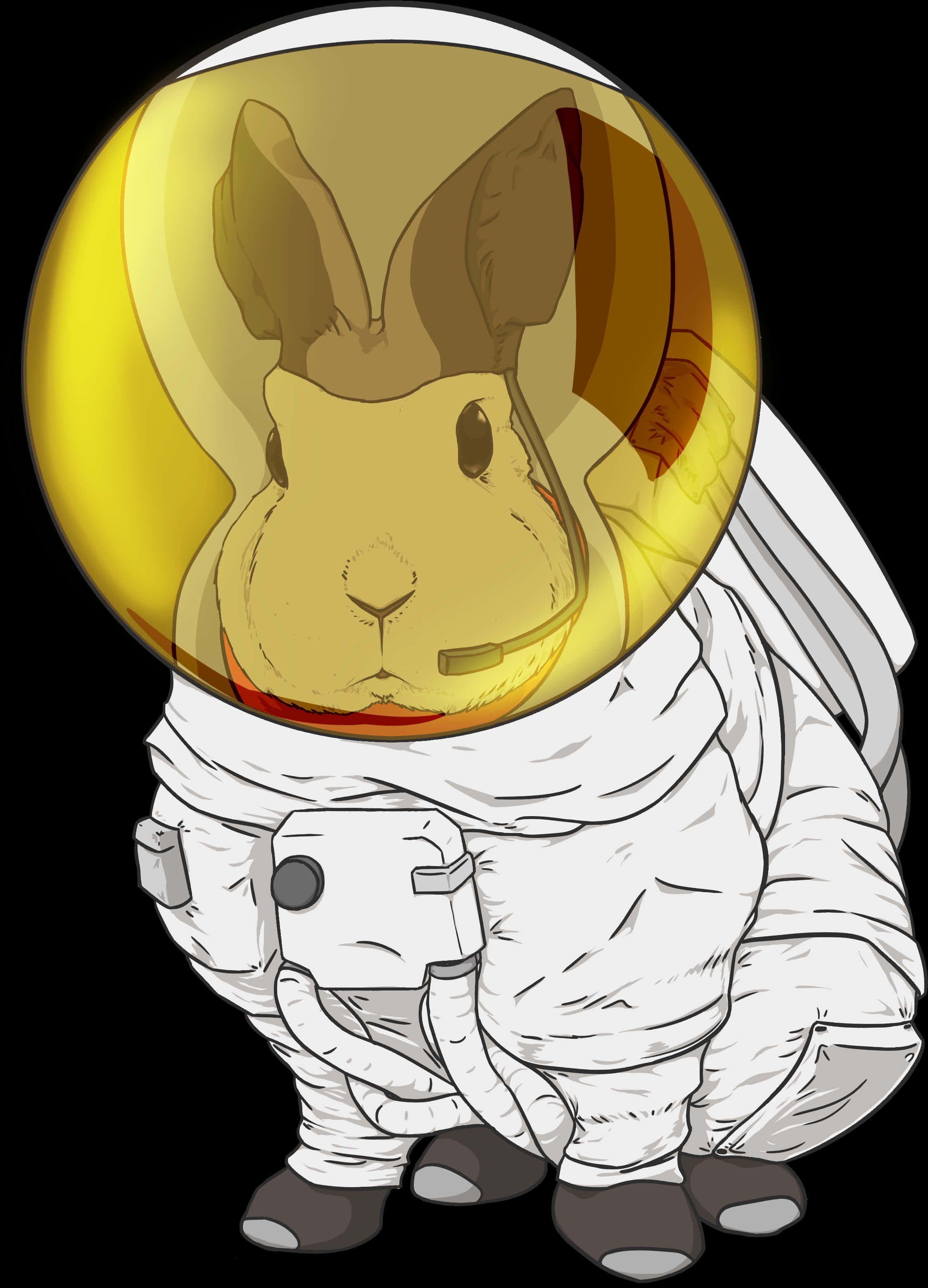 宇航員兔插畫 壁紙
