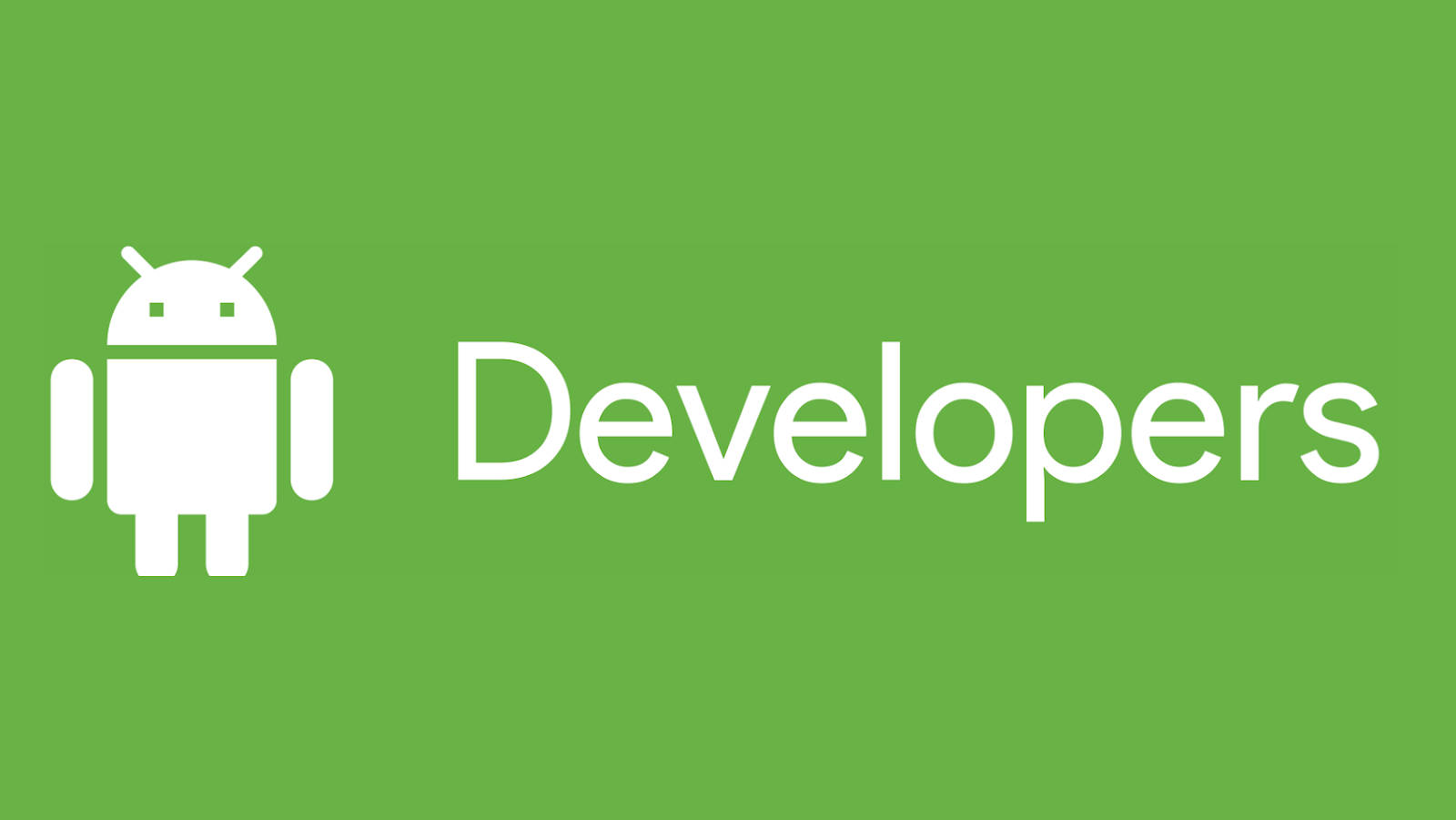 綠色背景上的Android Developers標誌