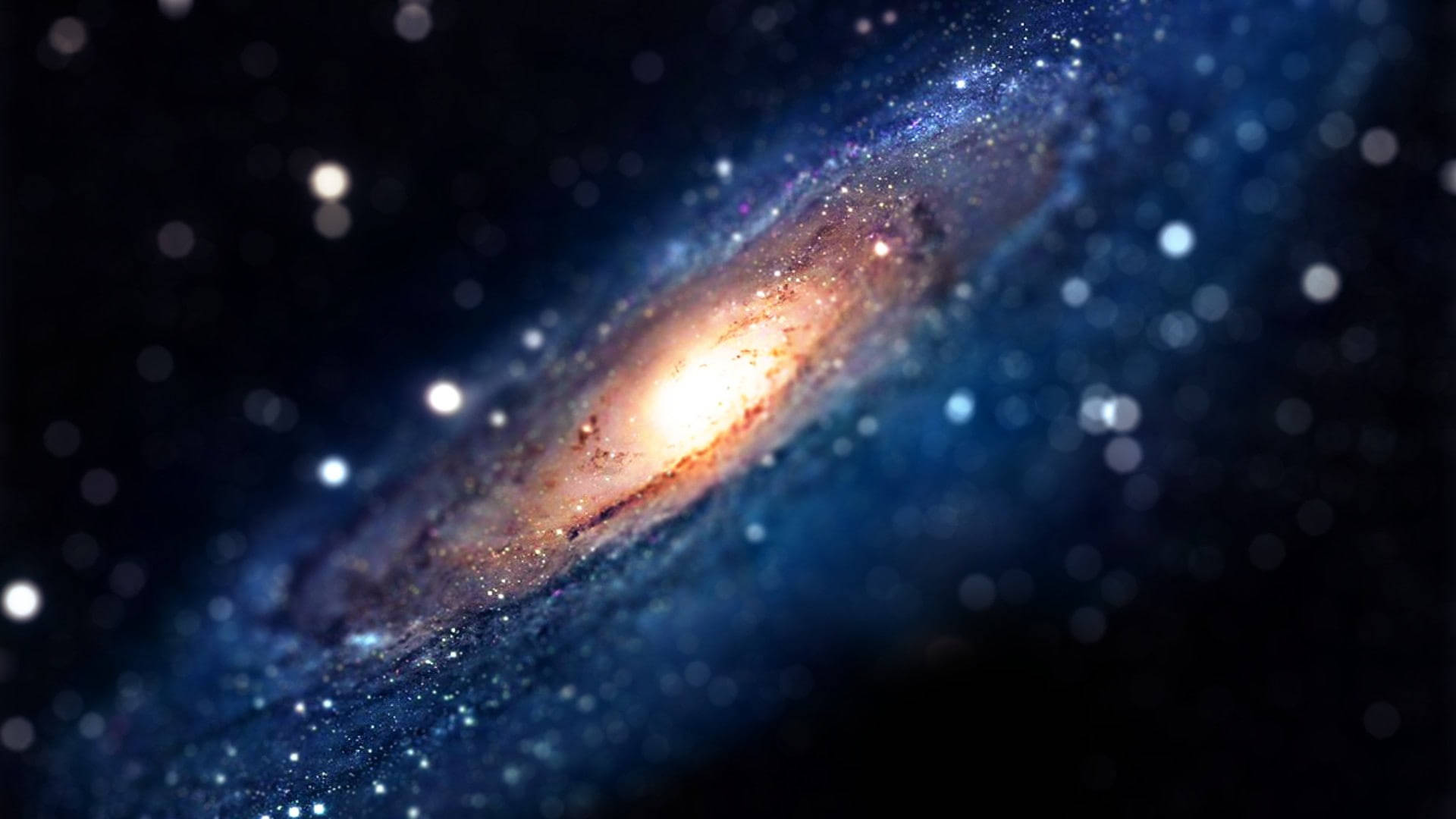 具有發光核心和藍色塵埃雲的螺旋星系。