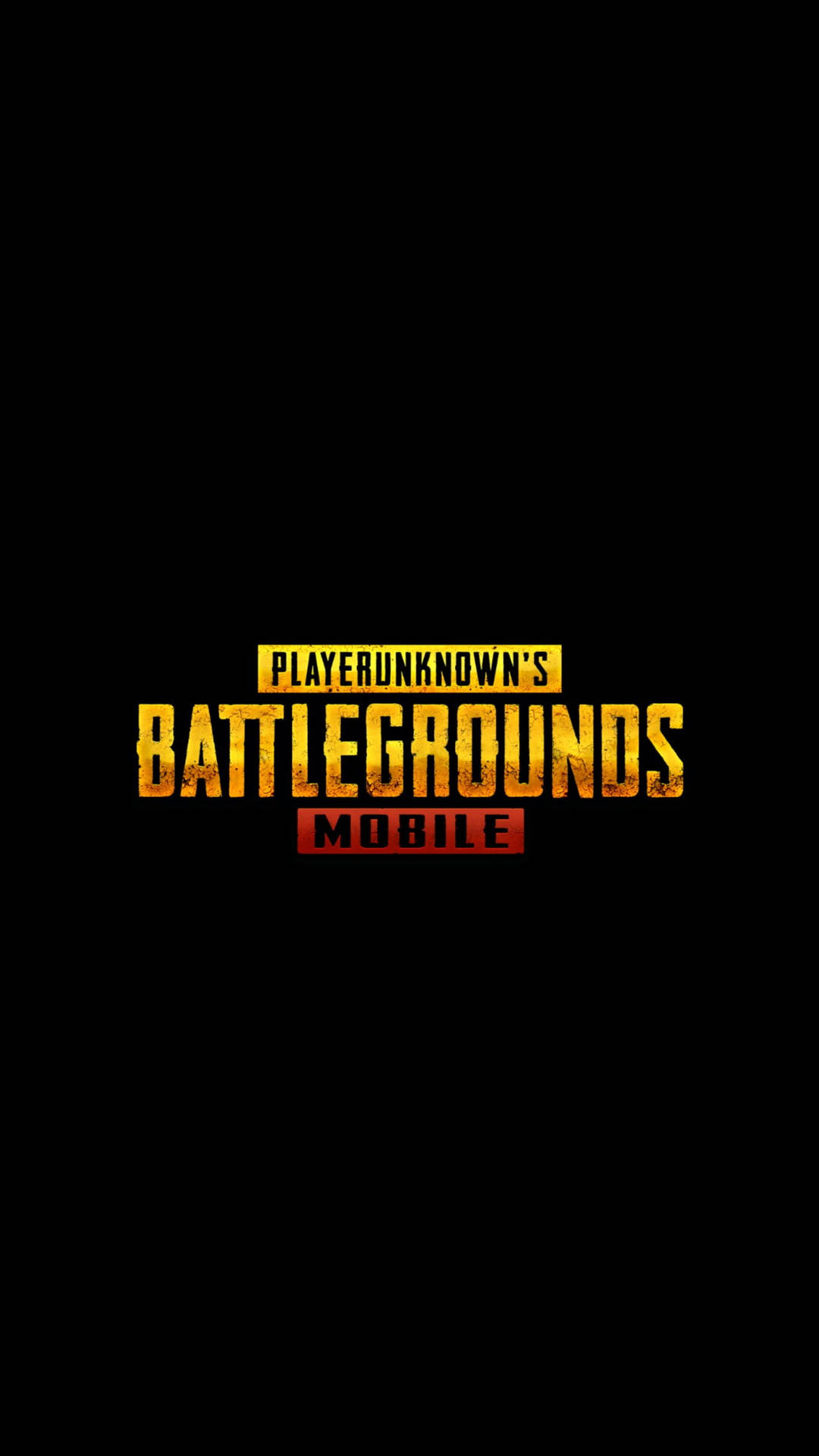 黑色背景上金色和紅色的PUBG Mobile遊戲標誌