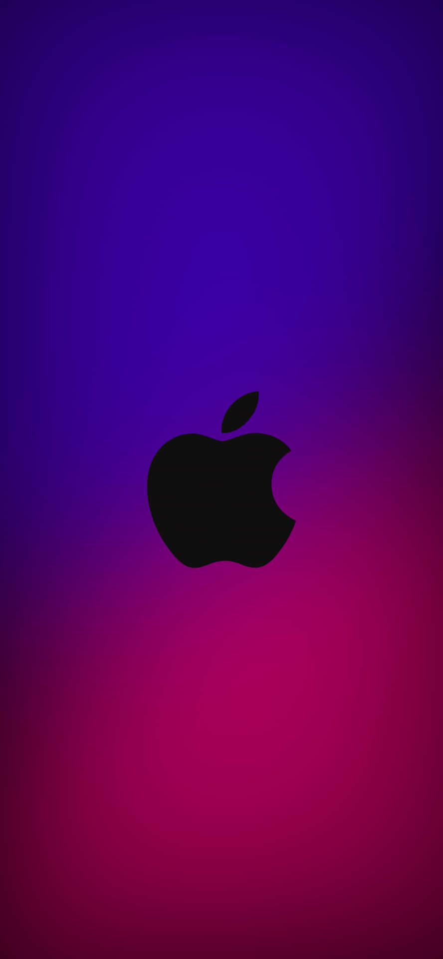 黑色Apple標誌在紫色到洋紅色漸變背景上