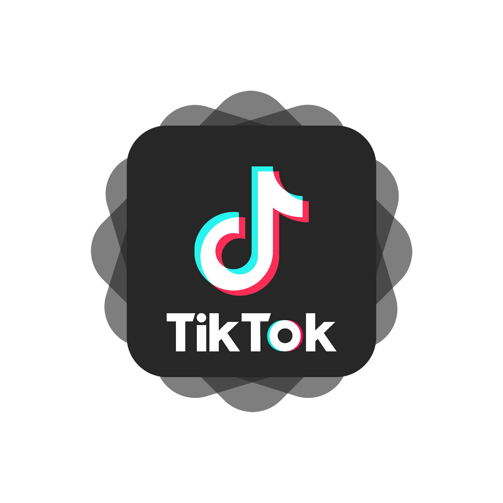TikTok 應用程式圖標，帶有音符標誌，背景為黑色。
