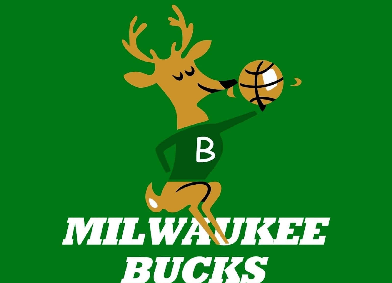 Milwaukee Bucks標誌，特色是一隻卡通鹿在運籃球。