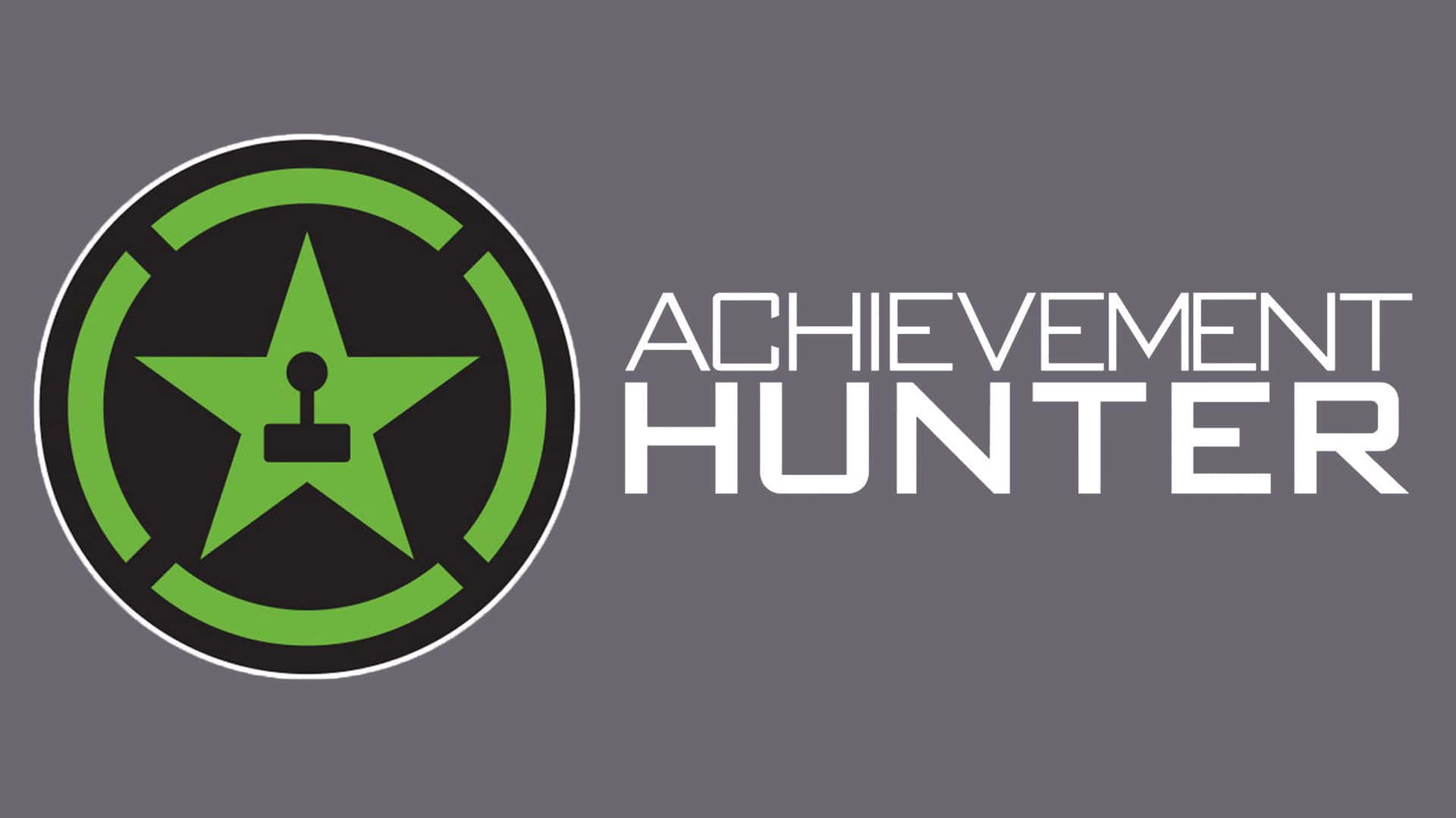 Achievement Hunter 標誌，特色是帶有控制器圖標的綠色星星和粗體白色文字。