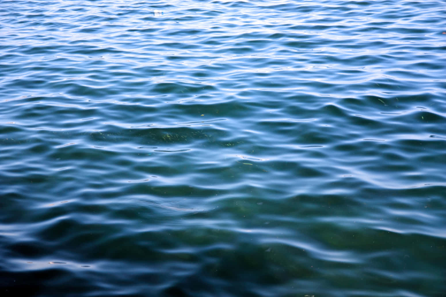 寧靜的海洋風景 壁紙 — 藍綠色水波輕柔蕩漾的特寫，柔和光線在水面反射。